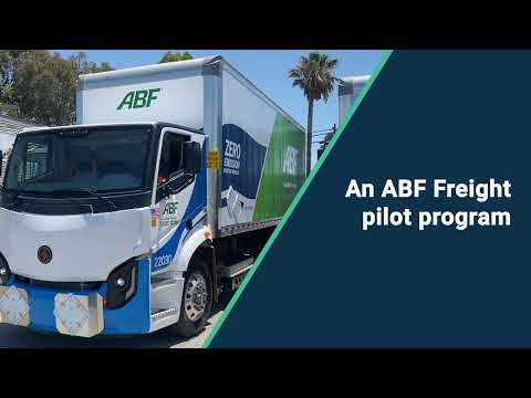 ArcBest provides a first look at a pair of all-electric straight trucks, now testing at its ABF Freight service center in San Bernardino, California.