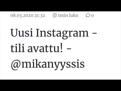 NYYSSIKSEN UUSI INSTATILI ON @mikanyyssis - LAITA SEURANTAAN!
