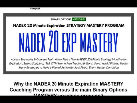 Why the NADEX 20 Minute Expiration MASTERY Coaching Program versus the main Binary MASTERY Program?