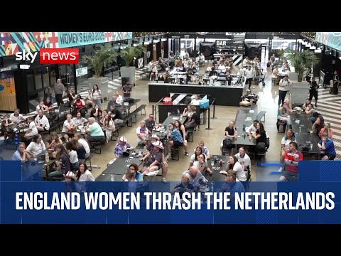 Fans watch England v Netherlands Euros match