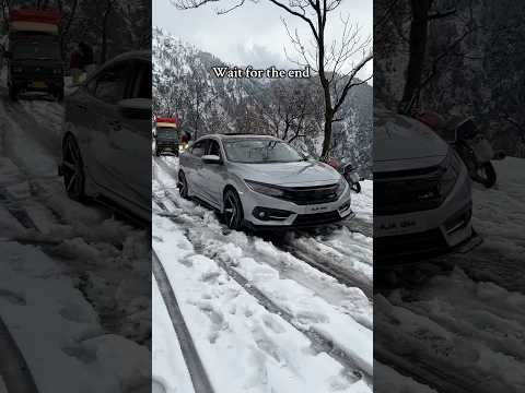 Honda in snow 💀 #hondacars #snowfall #automobile #carlover