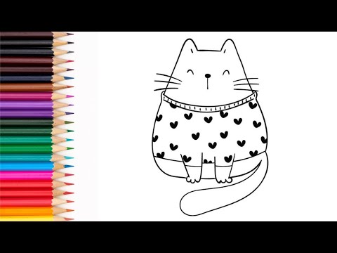 How To Draw cute Cat Drawing For Kids and Toddler|Very Easy Cat Drawing | Draw Easy Cat