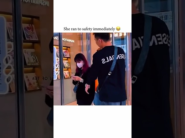 she ran to safely immediately😂