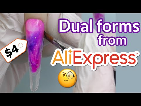 Will they work!? Dual Forms from Aliexpress | Polygel Marble Nails