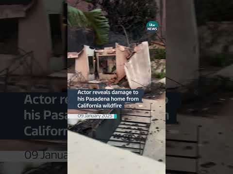 Actor reveals damage to his Pasadena home from California wildfire #itvnews