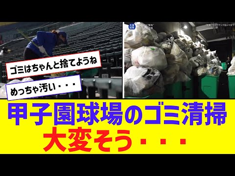 【汚】甲子園球場のゴミ掃除、大変そう・・・【なんJ反応】