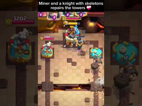 A Miner and Knight Repairs Towers 🥰❤️ #subscribe #shorts #clashroyale #memes #clashroyalememes #fyp