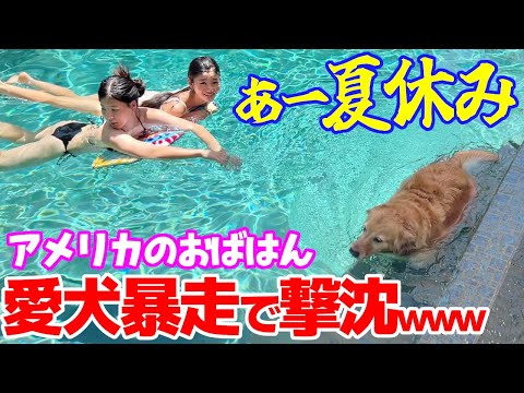 全母涙の夏休み始動！買い物→ランチ→JKプール→愛犬暴走→母撃沈→夜ご飯♪
