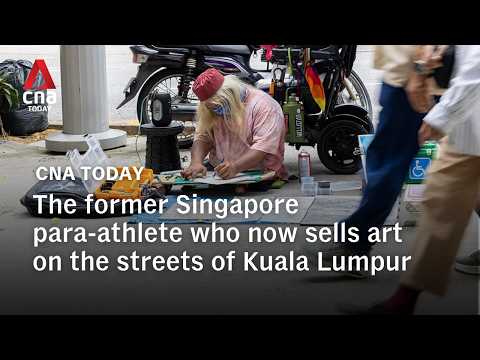 元シンガポールのパラアスリート、今はクアラルンプールの路上で絵を売る