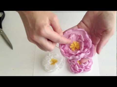 DIY Chiffon Fabric Peony Flowers