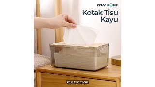 Pratinjau video produk TaffHOME Kotak Tisu Kayu Nordic Minimalist Tissue Box Large - ZJ011