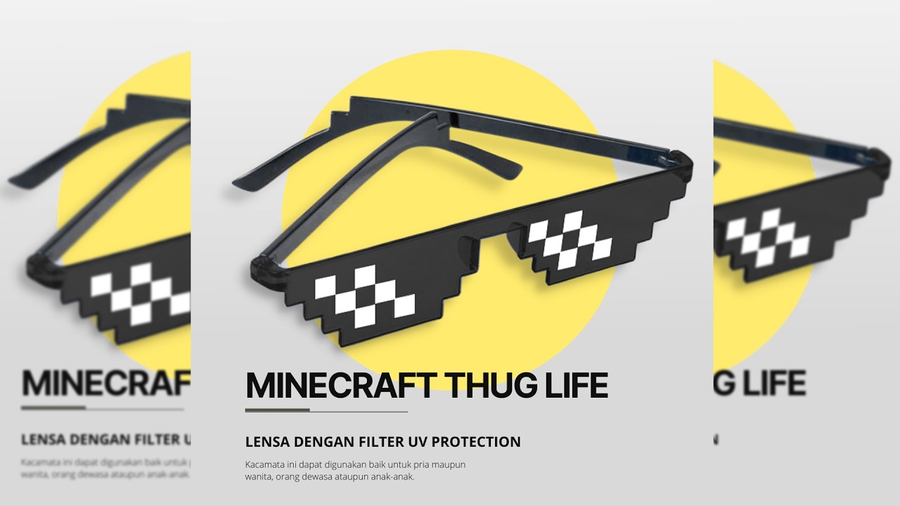 Sozzy Kacamata Model Pixel Minecraft Mosaics Thug Life - W0124 Pratinjau video produk Sozzy Kacamata Model Pixel Minecraft Mosaics Thug Life - W0124