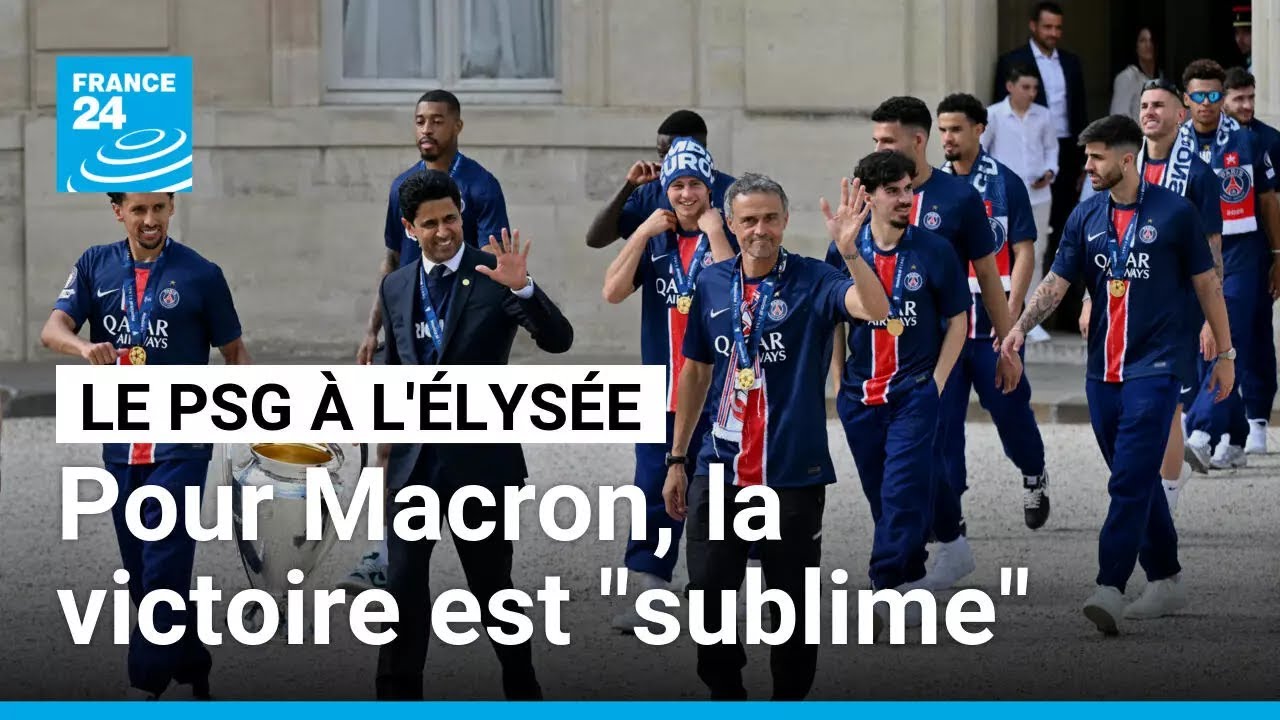 Victoire "sublime, monstrueuse" : Macron reçoit les champions du PSG à l'Elysée • FRANCE 24