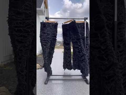 distressed japanese style #drip #sorts #y2k blackjeans #blackdenim #distressing #dremelart #dremel