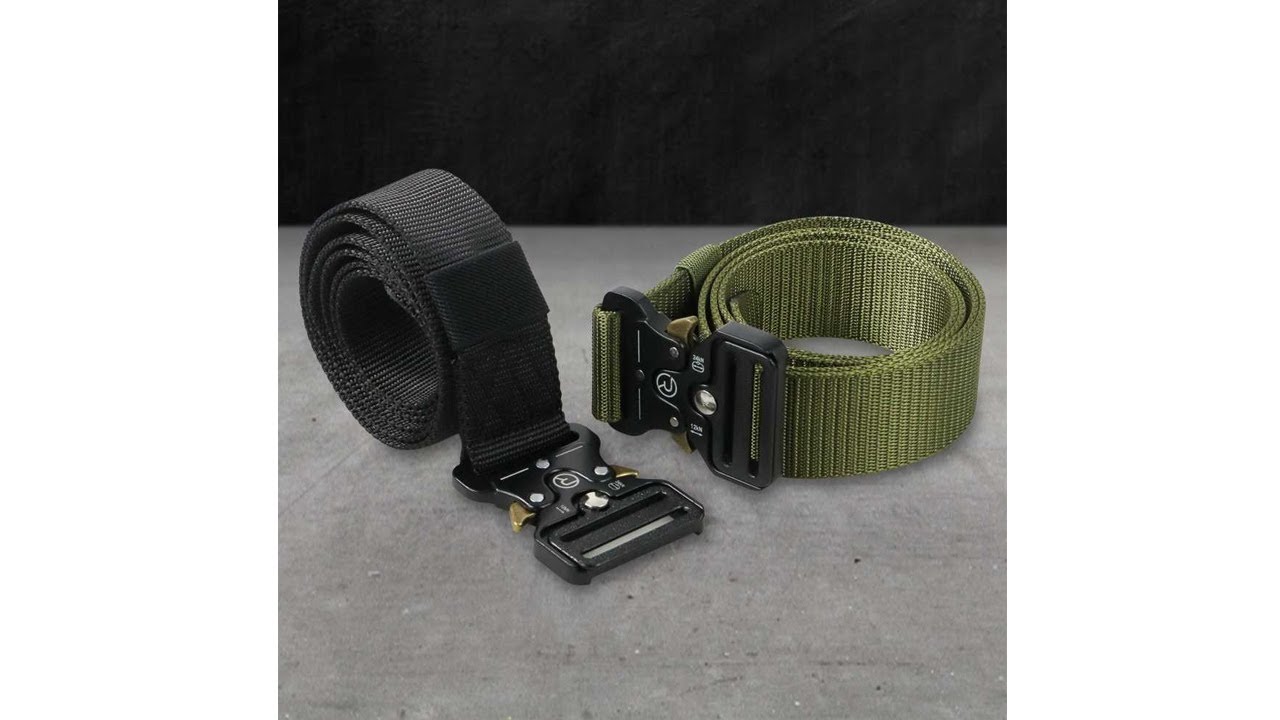 Pratinjau video produk Rhodey Tali Ikat Pinggang Canvas Military Tactical Fast Unlock 1.2M - MU055