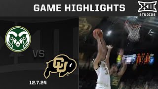 Colorado State vs. Colorado Game Highlights | 2024-25 Big 12 Men’s Basketball