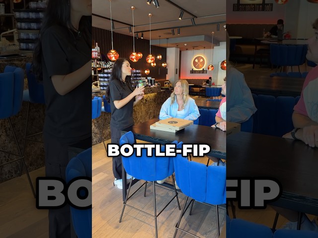 Bottle flip nailed. Pizza for free 🍕💥 Wer traut sich als Nächstes? 😜