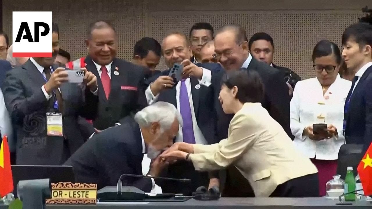 Japan's first female PM Sanae Takaechi greeted by leaders at ASEAN summit