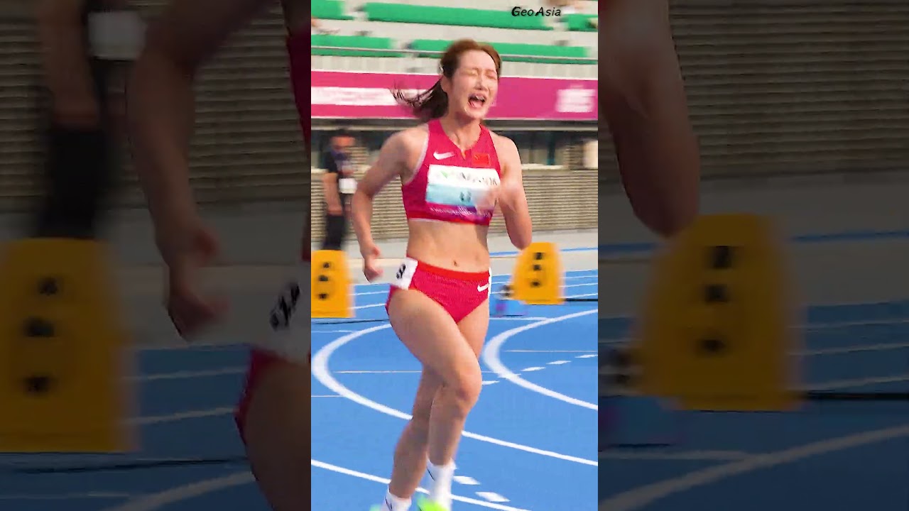 중국 육상 스타의 힘찬 기합!! Li yuting #athletics #여자육상 #trackandfield #sportstar #china #shorts