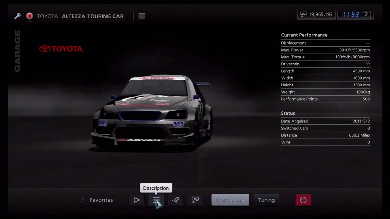 gran turismo 3 toyota altezza lm race car #2