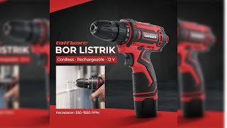 Pratinjau video produk Taffware Bor Listrik Cordless Lithium Battery Electric Screwdriver 12V - KR564