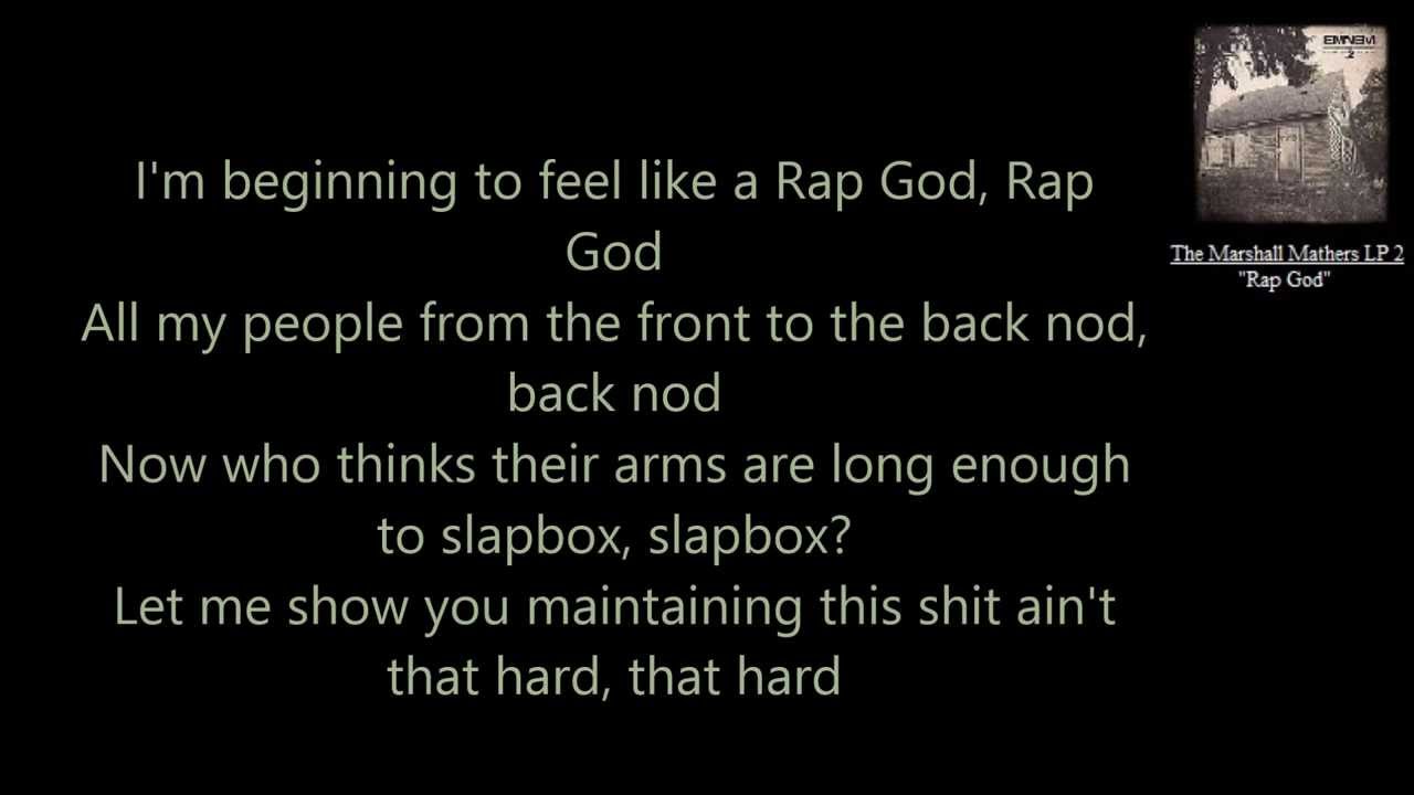 Eminem Rap God Lyrics Hd Cdq Youtube 