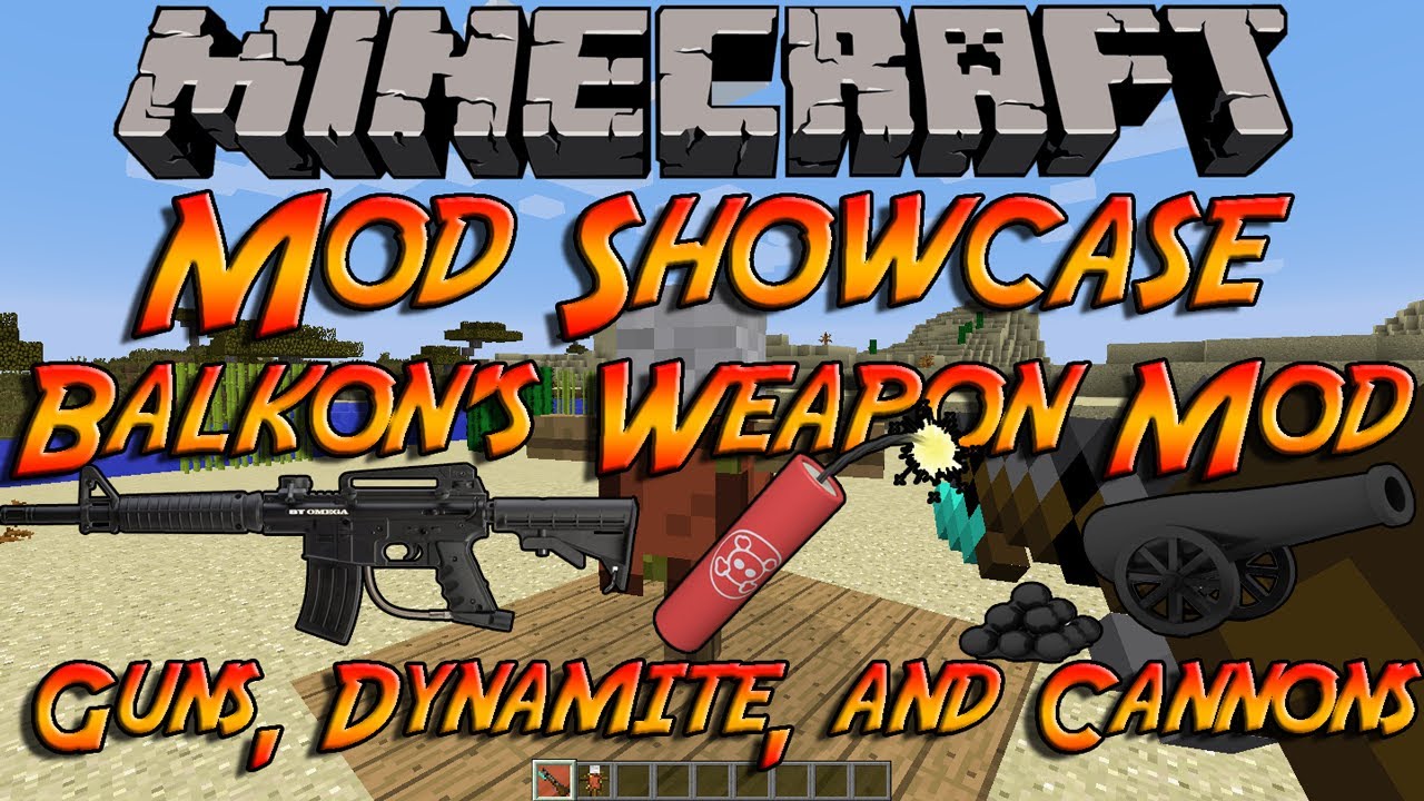 Minecraft mod showcase balkon s weapon mod guns dynamite and