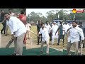 CM Jagan plays cricket during Aadudam Andhra Program launching
