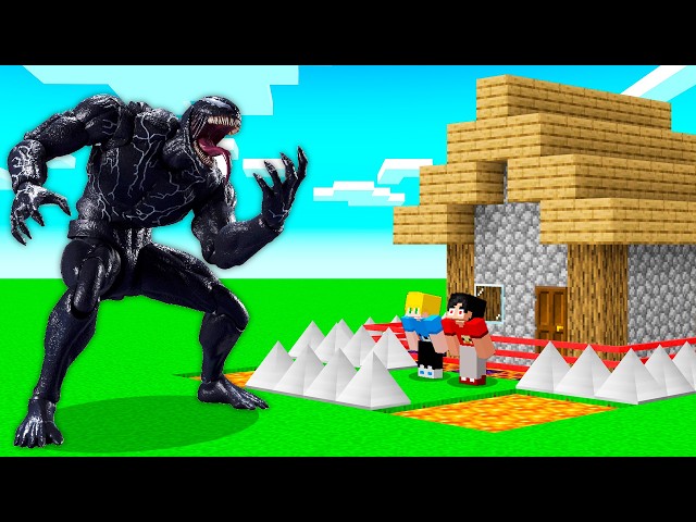 Turma de KASS e KR Construiram uma Casa contra o VENOM no minecraft