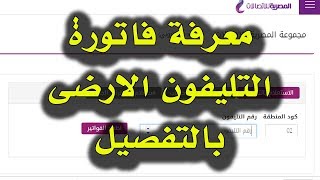 معرفة فاتورة التليفون الارضى من المصرية للاتصالات ...