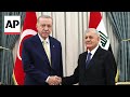 Turkeys Erdogan meets with Iraqi counterpart Rashid on first state visit in decade