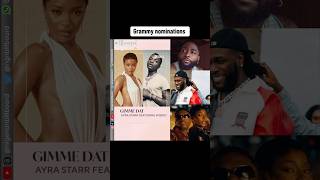 Grammy nomination, Best African music performance. Burna Boy, Davido & Omah Lay, Ayra Starr & Wizkid