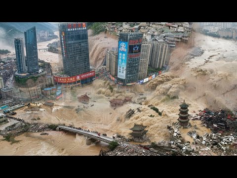 CHINA COLLAPSING: Relentless Floods Engulf Sichuan — Homes Swept Away, Bridges Crumble