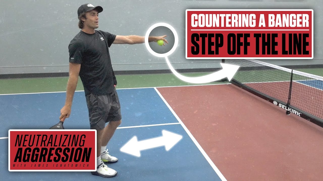 Countering a Pickleball Banger by Stepping off the Kitchen Line