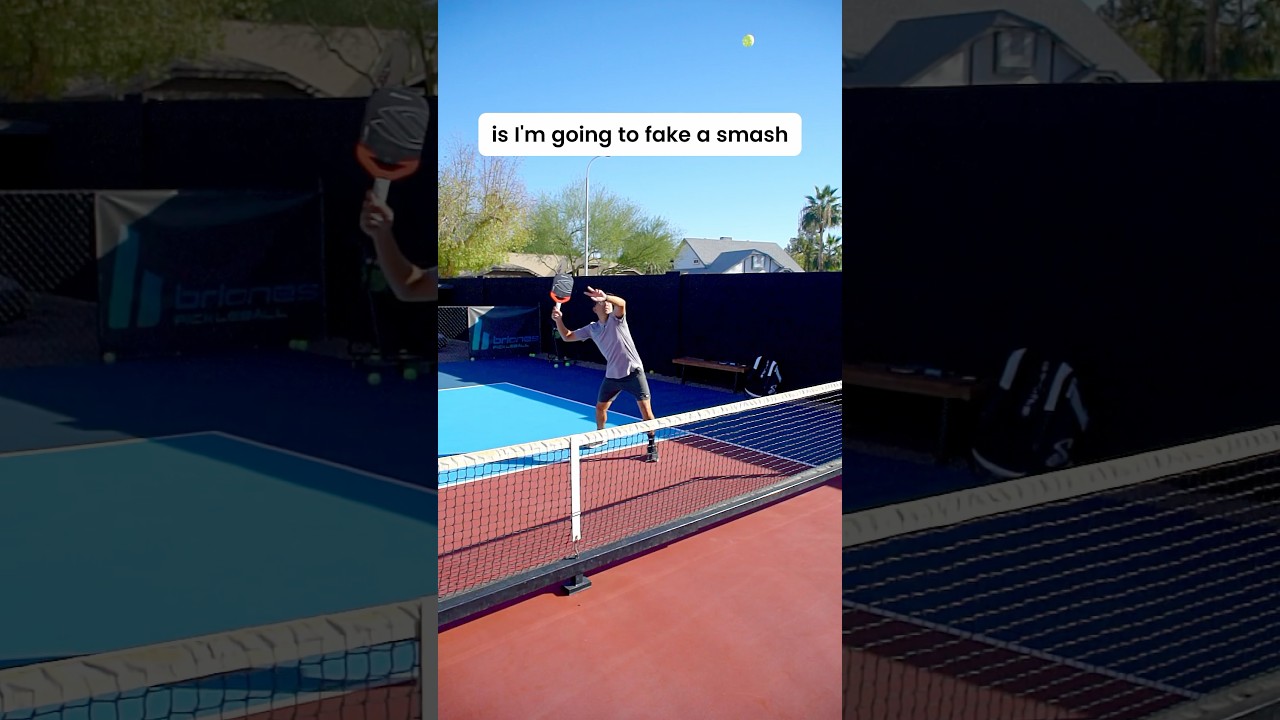 Fake Overhead Smash… Then This 🤫 5DayVIP.com #pickleball #shorts