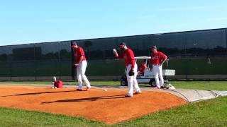 Cardinals' reliever Jason Motte on Tuesday took another step in his recovery from Tommy John surgery. Motte, wearing No. 30, was throwing a bullpen session alongside Michael Wacha at the club's spring training complex in Jupiter, Fla.