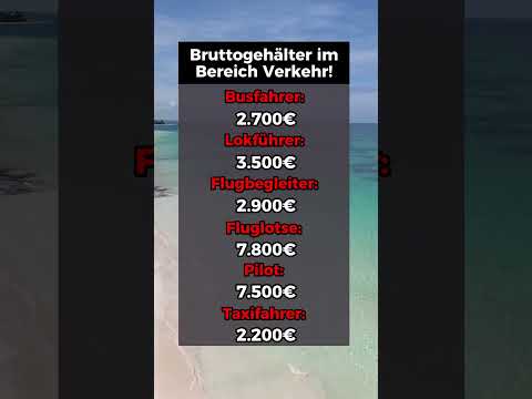 Bruttogehälter im Bereich Verkehr!