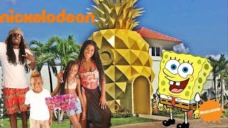 SPONGEBOB HOUSE TOUR in REAL LIFE! Nickelodeon Suites Resort Pineapple Villa in Punta Cana