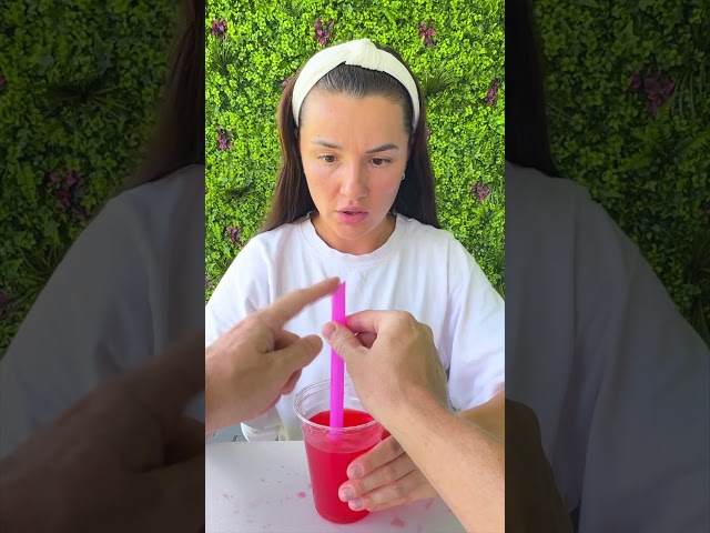 How to Drink Properly Through a Drinking Straw 😎🥤❤️ #shorts #khamitovy #martaandrustam