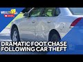 Car theft sparks dramatic foot chase, teens arrested