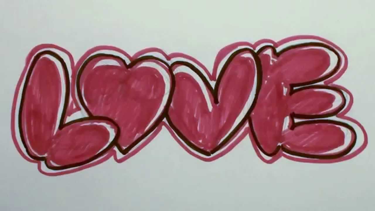 how-to-draw-graffiti-letters-love-in-bubble-letters-youtube