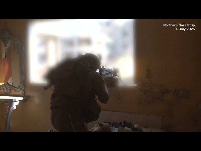 Israeli military releases footage showing troops operating in N. Gaza as Netanyahu departs for US