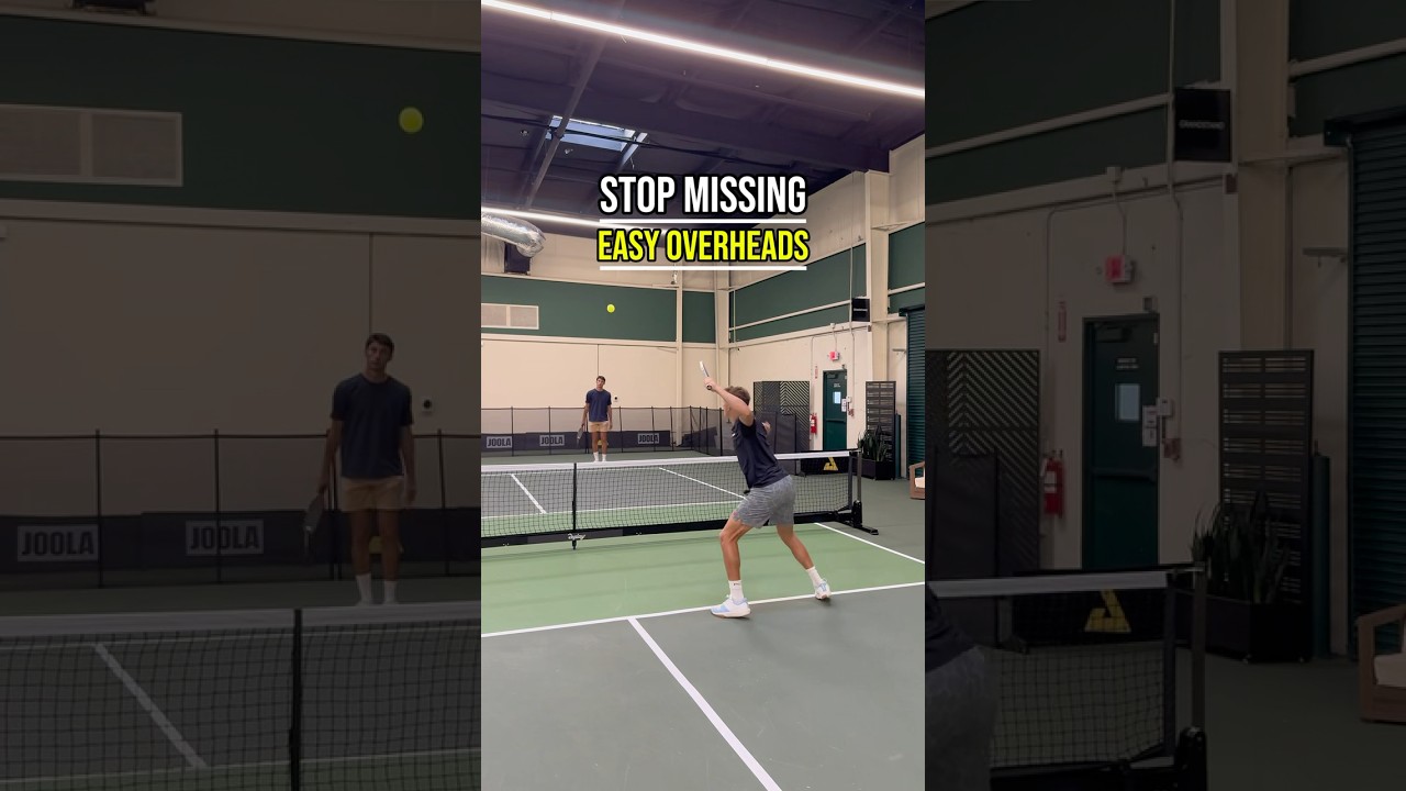 Stop Missing EASY Overhead Smashes! 💥 #pickleball #pickleballtips