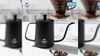 Pratinjau video produk One Two Cups Teko Kopi Leher Angsa Gooseneck Pour Over Kettle 600ml - 8408