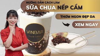 Hướng Dẫn Cách Làm Công Thức Pha Chế Sữa Chua Nếp Cẩm Đá Xay | Vinbar