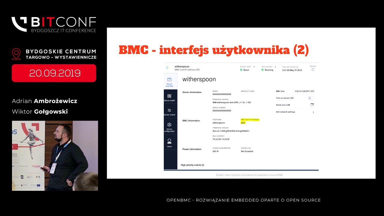 BITconf 2019 -[Adrian Ambrożewicz,Wiktor Gołgowski] OpenBMC–rozwiązanie embedded oparte o opensource