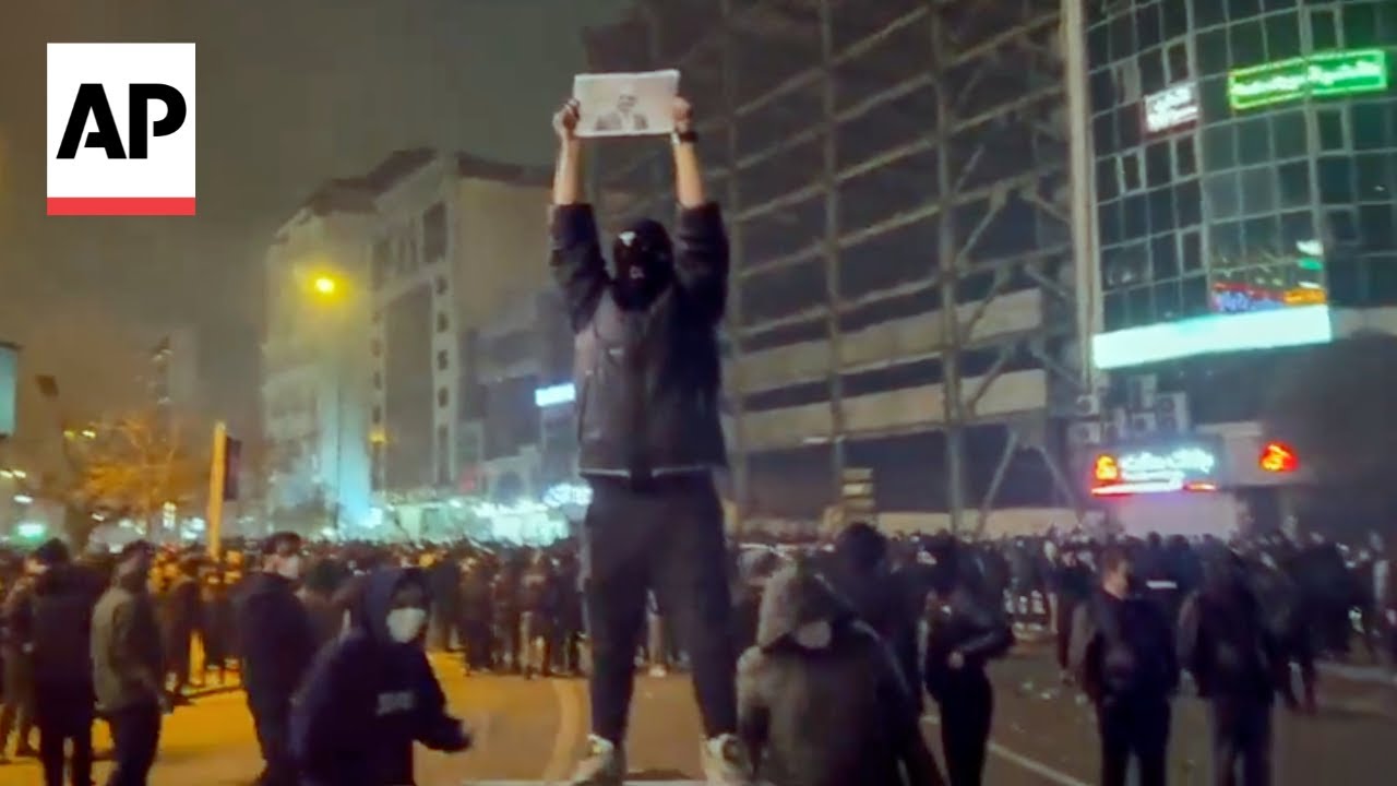 Video shows protesters in northern Tehran's Saadat Abad area during Iran blackout