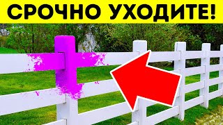 Если увидите забор с фиолетовыми метками, лучше отойдите подальше