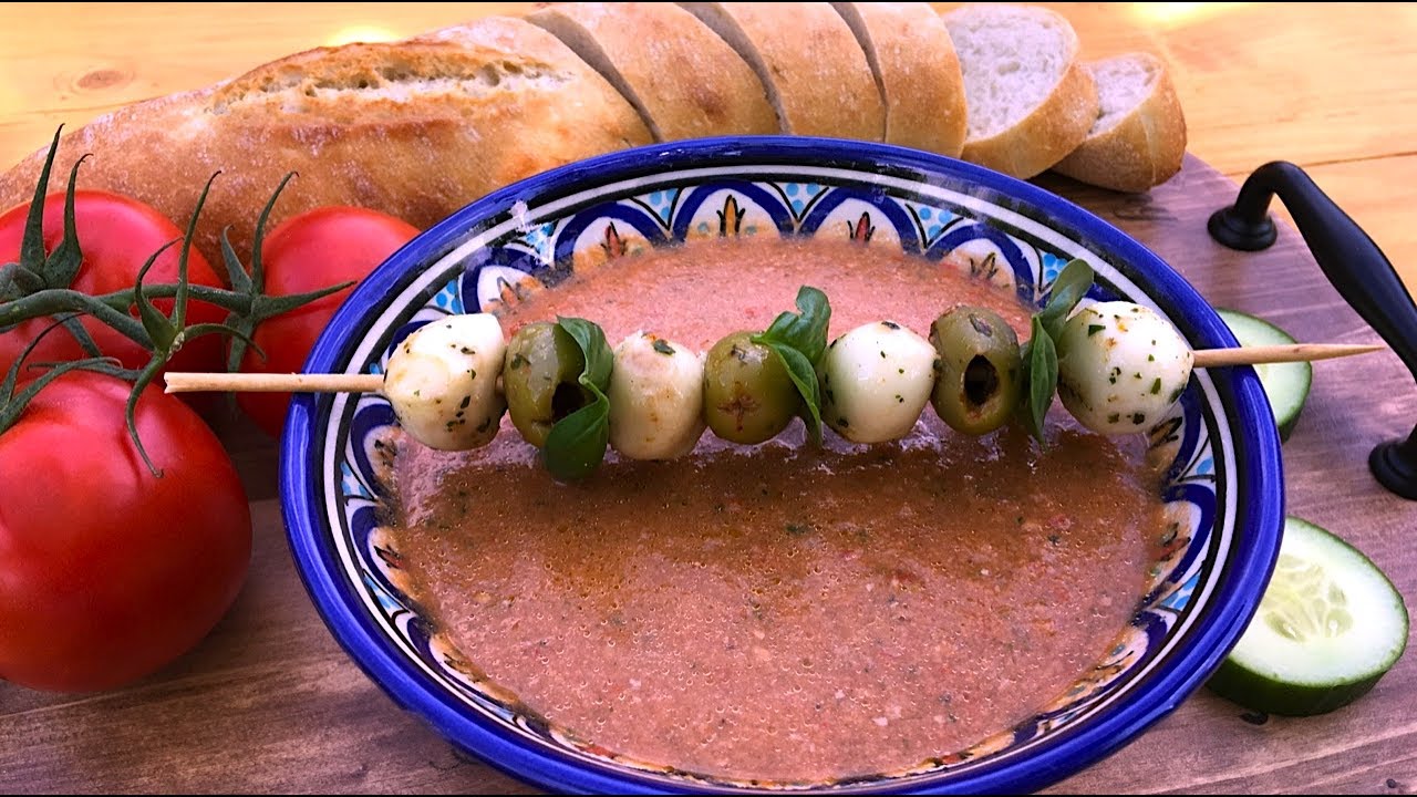 Studená španělská polévka – gazpacho (gaspáčo) - ideální pro horké dny 🌞🌞 🌞