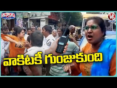 Hyderabad woman creates ruckus after traffic police locked her car over wrong parking, viral video